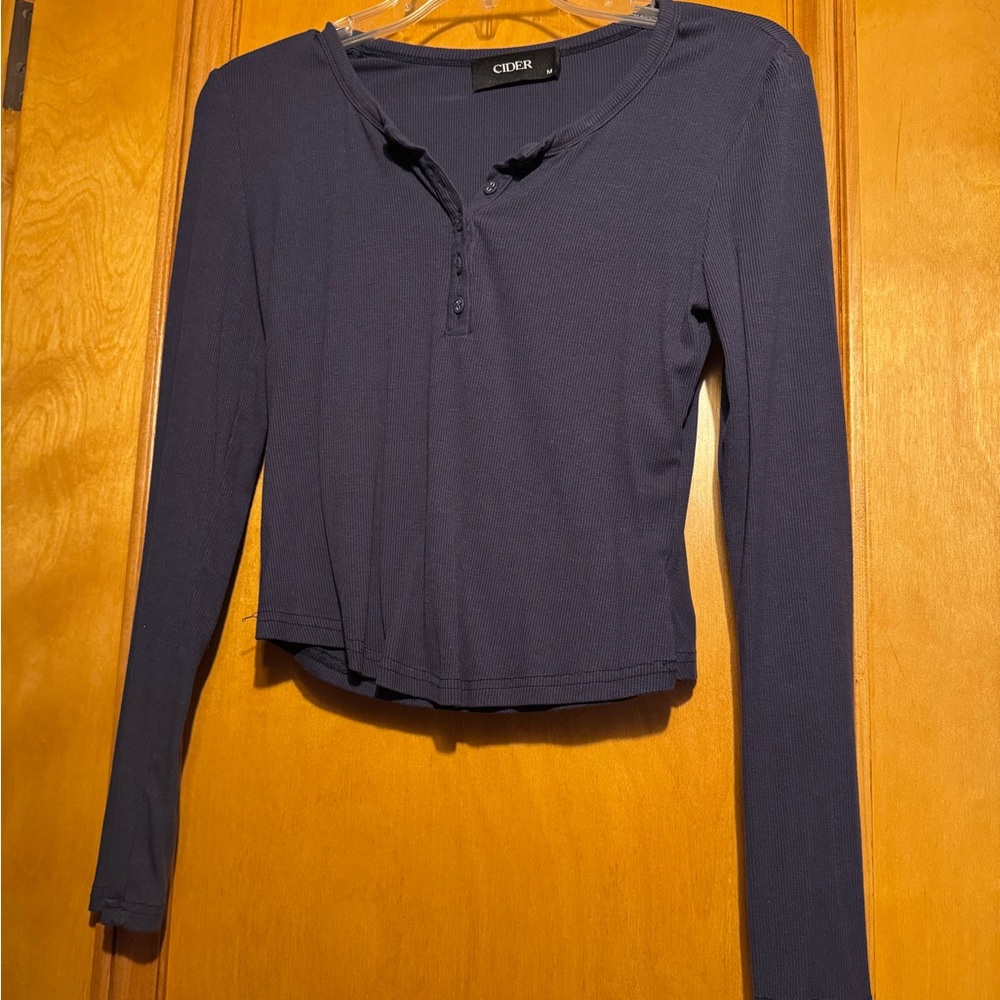 Cider Deep Blue Long Sleeve Top